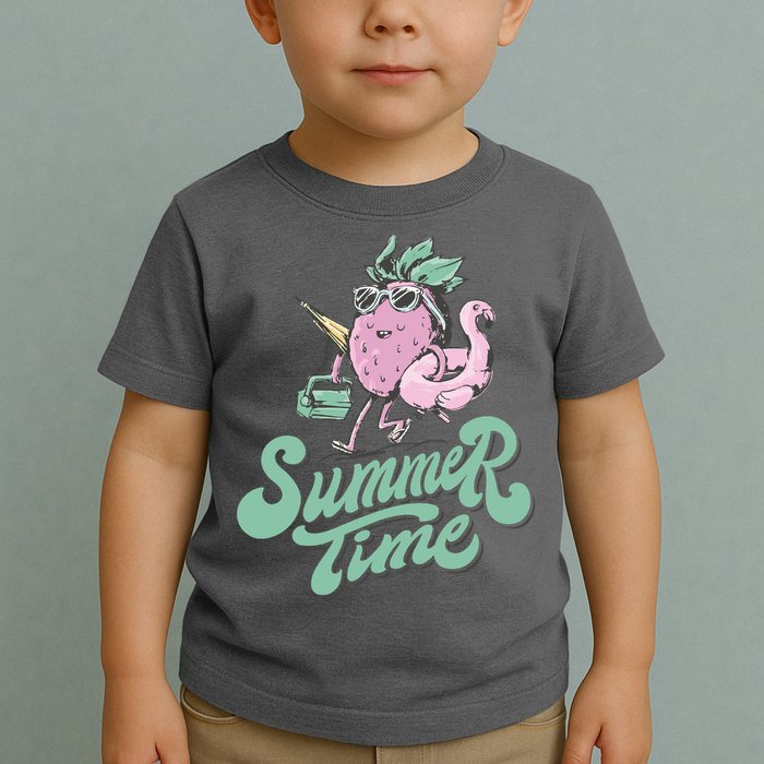 Summer Time Strawberry Retro Beach Toddler T-Shirt