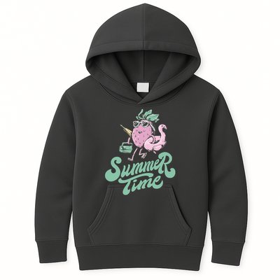 Summer Time Strawberry Retro Beach Kids Hoodie