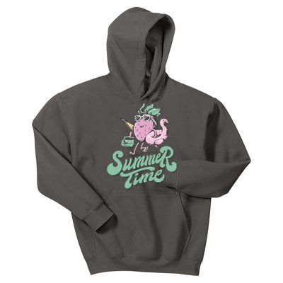 Summer Time Strawberry Retro Beach Kids Hoodie