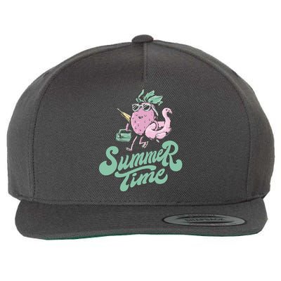 Summer Time Strawberry Retro Beach Wool Snapback Cap