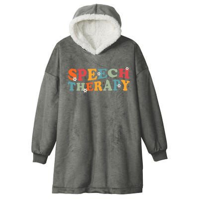 Speech Therapy Speech Language Therapy Pathologist Retro SLP Hooded Wearable Blanket