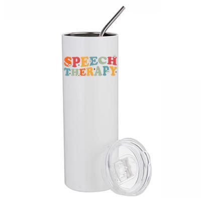 Speech Therapy Speech Language Therapy Pathologist Retro SLP Stainless Steel Tumbler