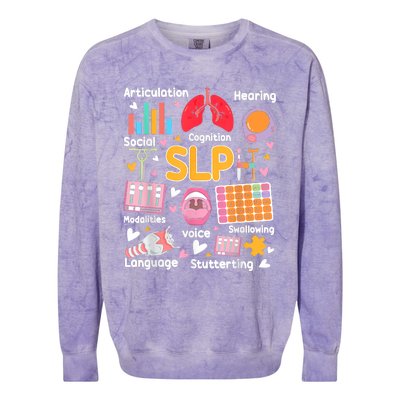 Speech Therapy Speech Language Pathologist Therapist SLP Colorblast Crewneck Sweatshirt