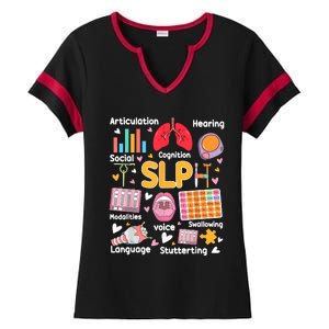 Speech Therapy Speech Language Pathologist Therapist SLP Ladies Halftime Notch Neck Tee