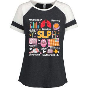 Speech Therapy Speech Language Pathologist Therapist SLP Enza Ladies Jersey Colorblock Tee