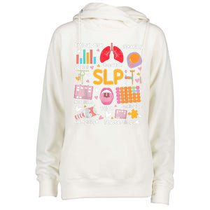 Speech Therapy Speech Language Pathologist Therapist SLP Womens Funnel Neck Pullover Hood