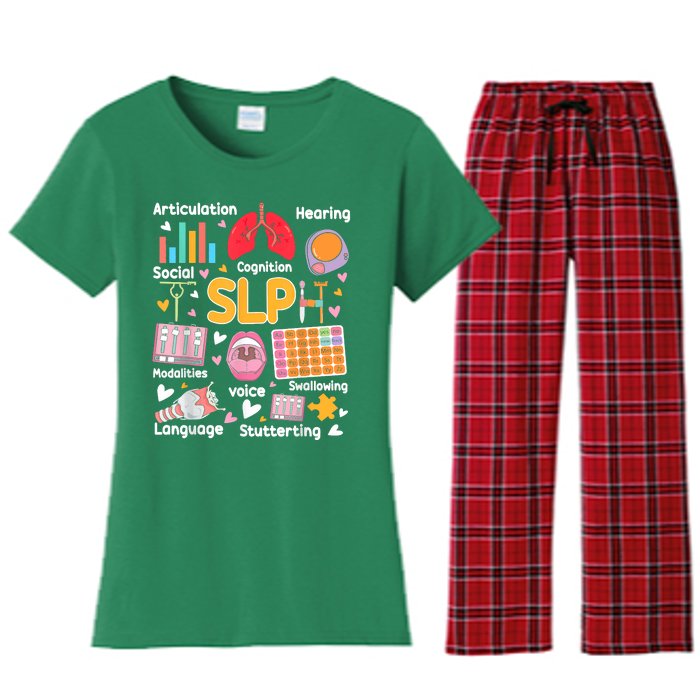 Speech Therapy Speech Language Pathologist Therapist SLP Women's Flannel Pajama Set