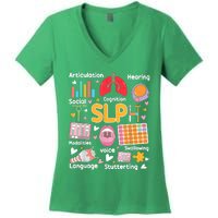 Speech Therapy Speech Language Pathologist Therapist SLP Women's V-Neck T-Shirt