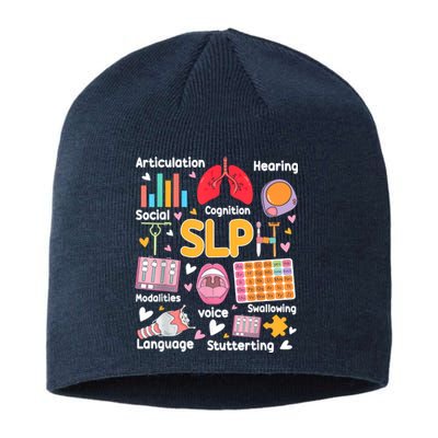 Speech Therapy Speech Language Pathologist Therapist SLP Sustainable Beanie