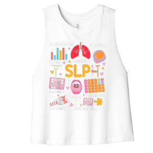 Speech Therapy Speech Language Pathologist Therapist SLP Women's Racerback Cropped Tank