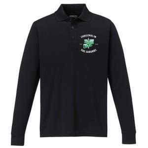 Suburb Talks Store A Christmas In The Suburbs Performance Long Sleeve Polo