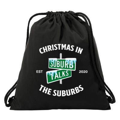 Suburb Talks Store A Christmas In The Suburbs Drawstring Bag