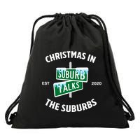 Suburb Talks Store A Christmas In The Suburbs Drawstring Bag