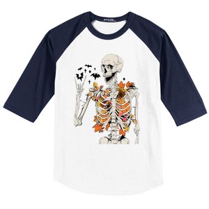 Skeleton Thanksgiving Baseball Sleeve Shirt