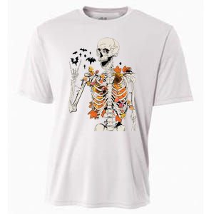 Skeleton Thanksgiving Cooling Performance Crew T-Shirt