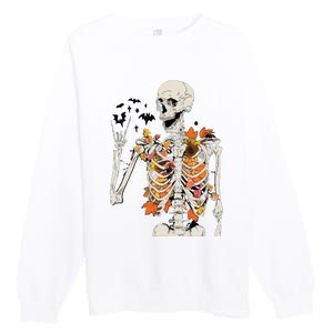 Skeleton Thanksgiving Premium Crewneck Sweatshirt