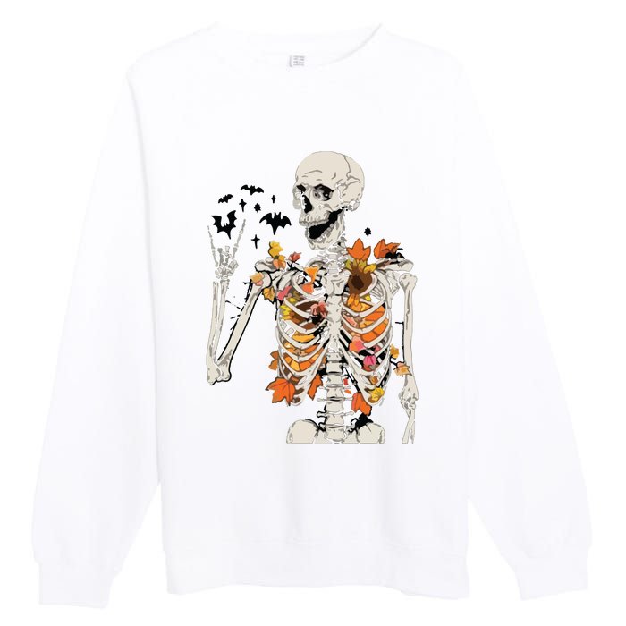 Skeleton Thanksgiving Premium Crewneck Sweatshirt