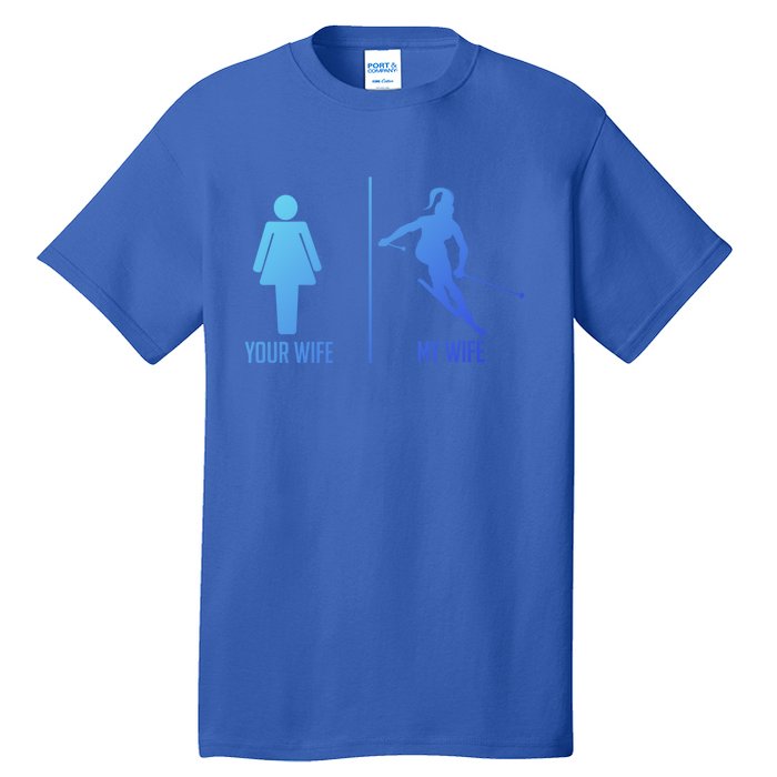 Ski Trip Skiing Wife Husband Marriage Gift Tall T-Shirt