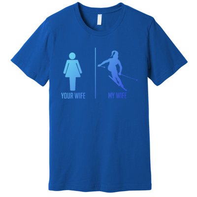 Ski Trip Skiing Wife Husband Marriage Gift Premium T-Shirt