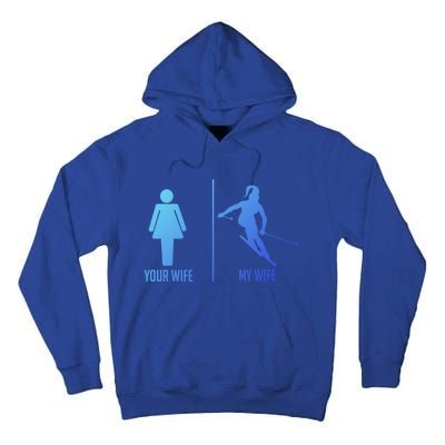 Ski Trip Skiing Wife Husband Marriage Gift Tall Hoodie