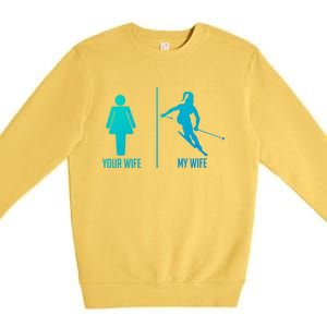 Ski Trip Skiing Wife Husband Marriage Gift Premium Crewneck Sweatshirt