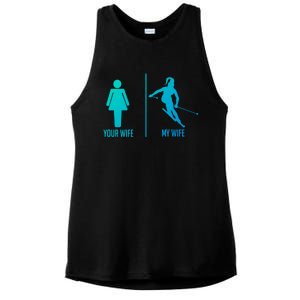 Ski Trip Skiing Wife Husband Marriage Gift Ladies PosiCharge Tri-Blend Wicking Tank