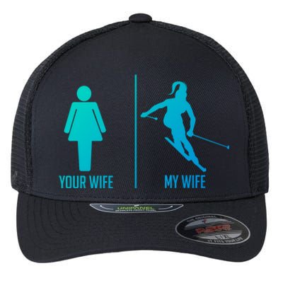 Ski Trip Skiing Wife Husband Marriage Gift Flexfit Unipanel Trucker Cap