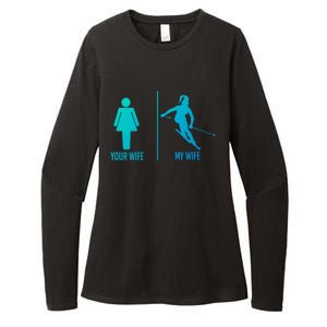 Ski Trip Skiing Wife Husband Marriage Gift Womens CVC Long Sleeve Shirt