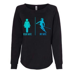 Ski Trip Skiing Wife Husband Marriage Gift Womens California Wash Sweatshirt