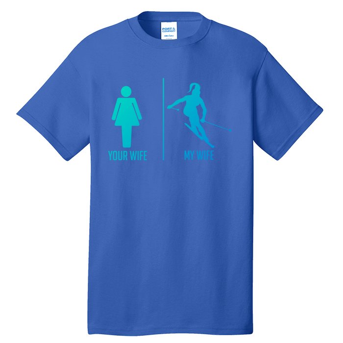 Ski Trip Skiing Wife Husband Marriage Gift Tall T-Shirt