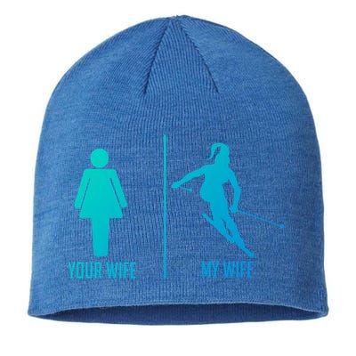 Ski Trip Skiing Wife Husband Marriage Gift Sustainable Beanie