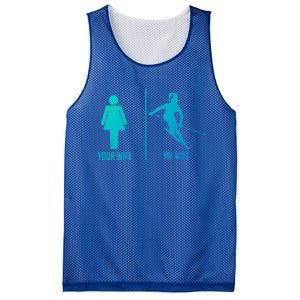 Ski Trip Skiing Wife Husband Marriage Gift Mesh Reversible Basketball Jersey Tank