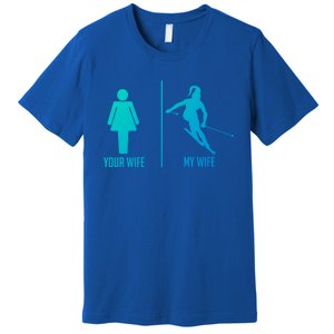 Ski Trip Skiing Wife Husband Marriage Gift Premium T-Shirt