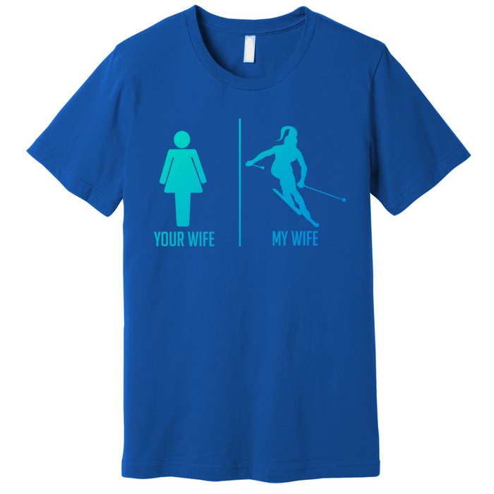 Ski Trip Skiing Wife Husband Marriage Gift Premium T-Shirt