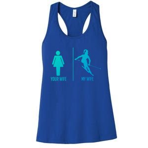 Ski Trip Skiing Wife Husband Marriage Gift Women's Racerback Tank