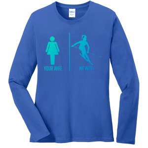 Ski Trip Skiing Wife Husband Marriage Gift Ladies Long Sleeve Shirt