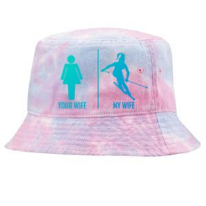 Ski Trip Skiing Wife Husband Marriage Gift Tie-Dyed Bucket Hat