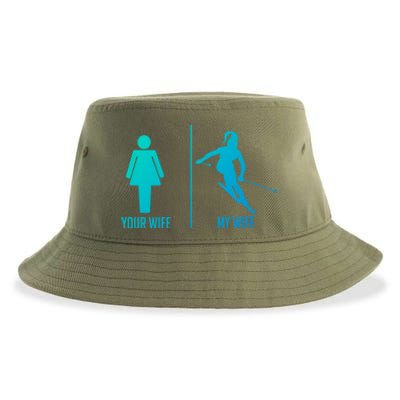 Ski Trip Skiing Wife Husband Marriage Gift Sustainable Bucket Hat