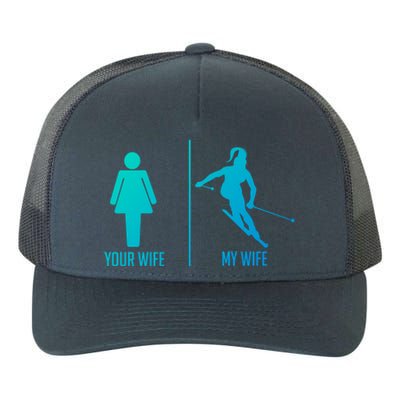 Ski Trip Skiing Wife Husband Marriage Gift Yupoong Adult 5-Panel Trucker Hat