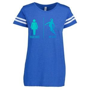 Ski Trip Skiing Wife Husband Marriage Gift Enza Ladies Jersey Football T-Shirt