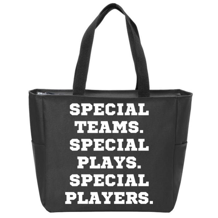 Special Teams Special Plays Special Players Funny Zip Tote Bag