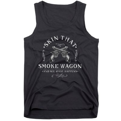 Skin That Smoke Wagon Western Distressed Revolver Tank Top