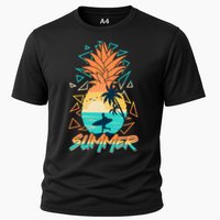 Summer Time Sufer Pineapple Cooling Performance Crew T-Shirt