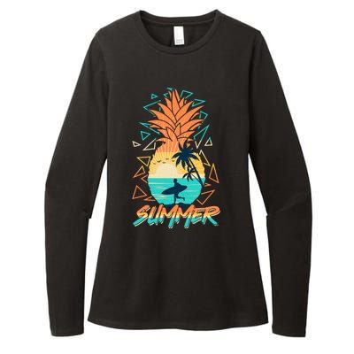 Summer Time Sufer Pineapple Womens CVC Long Sleeve Shirt