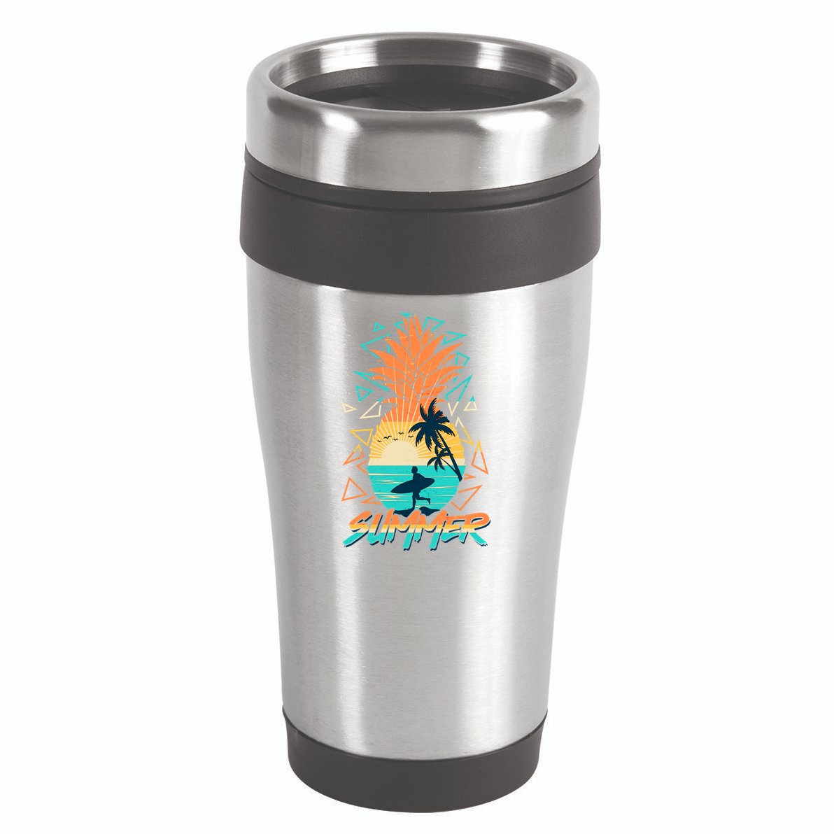 Summer Time Sufer Pineapple 16oz Travel Tumbler