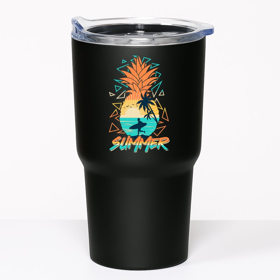 Summer Time Sufer Pineapple Tumbler