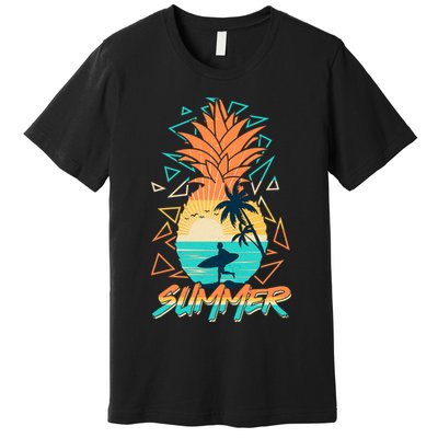 Summer Time Sufer Pineapple Premium T-Shirt