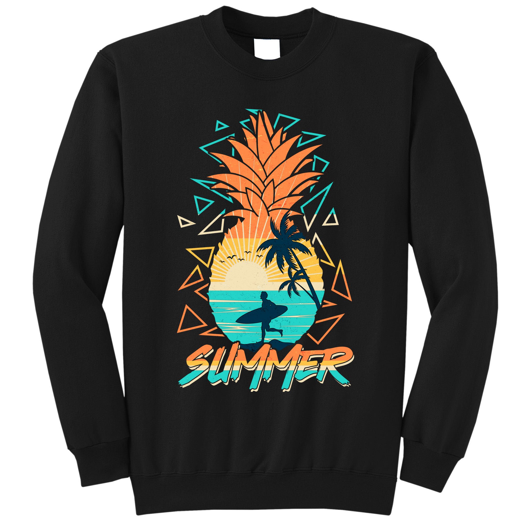Summer Time Sufer Pineapple Tall Sweatshirt