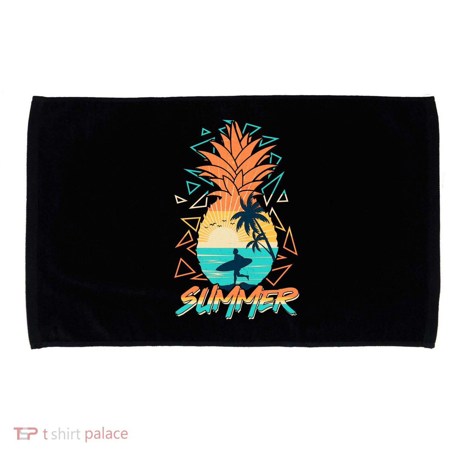 Summer Time Sufer Pineapple Microfiber Hand Towel