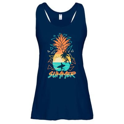 Summer Time Sufer Pineapple Ladies Essential Flowy Tank